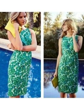 BODEN silk blend floral midi dress